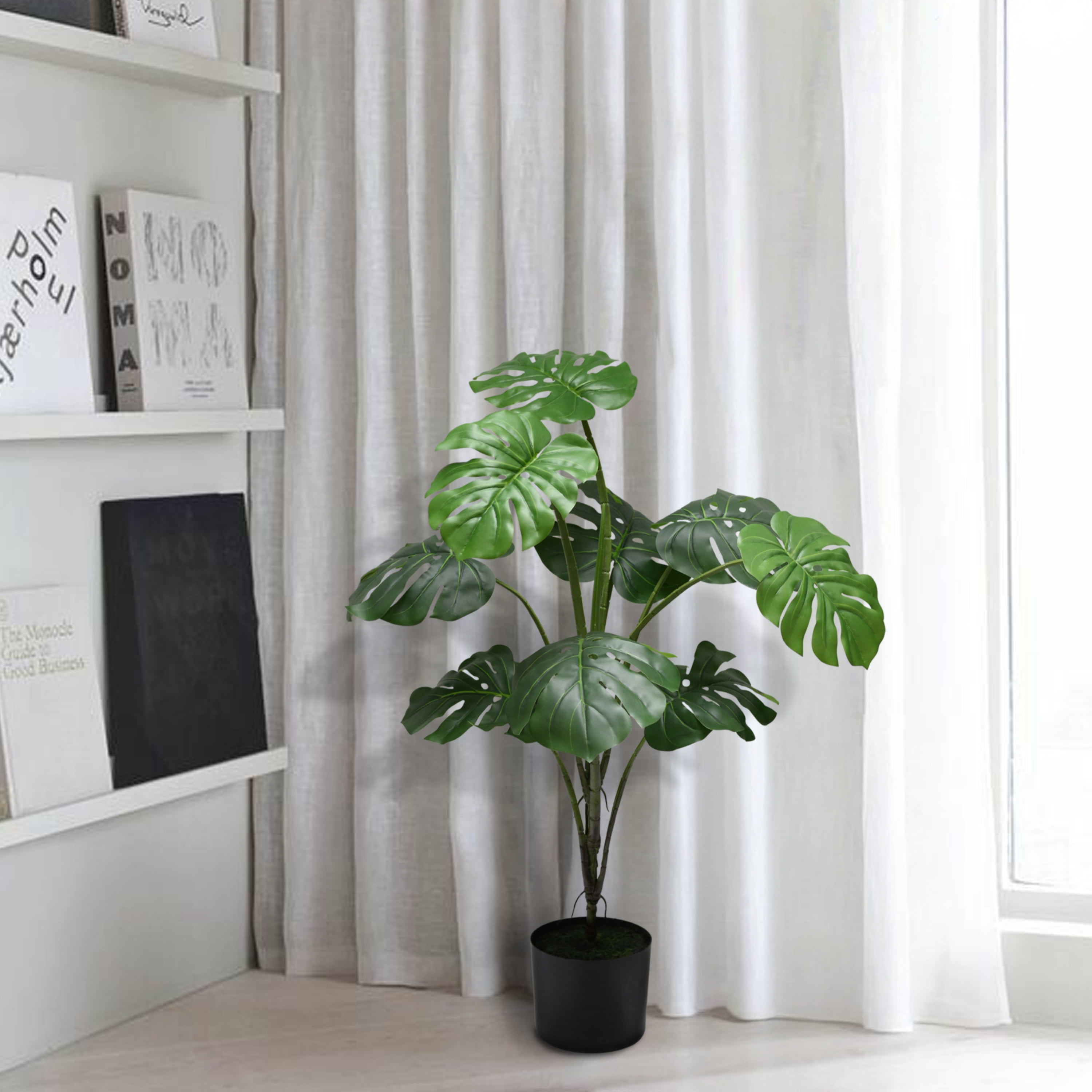 Mainstays Artificial Monstera Tree Pot