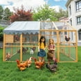 thumbnail image 3 of HighSound Large Wooden Chicken Coop, 111"×74"×72" Chicken Runs for Yard with Waterproof Cover, Outdoor Chicken Coop Enclosures for Outdoor & Backyard, Farm, Duck Rabbit Cage Poultry Pen, Yellow, 3 of 10
