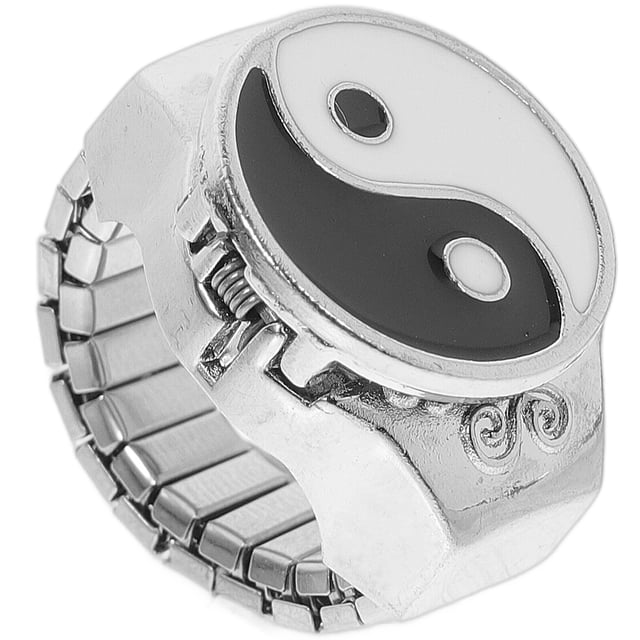 MasteelfCA 1Pc Metal Finger Watch Exquisite Finger Watch Decorative Small Ring Watch