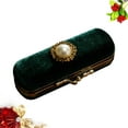 thumbnail image 3 of Retro Lipstick Box Lip Balm Organizer Bag Durable Cosmetic Storage Case With Mirror (Green), 3 of 7