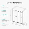 thumbnail image 2 of 68-72" W x 76" H Frameless Sliding Shower Door, Frameless Double Sliding with 3/8" (10mm) SGCC Tempered Glass, 2 Stainless Steel Handle, Reversible Installation, Brushed Nickle, 2 of 7