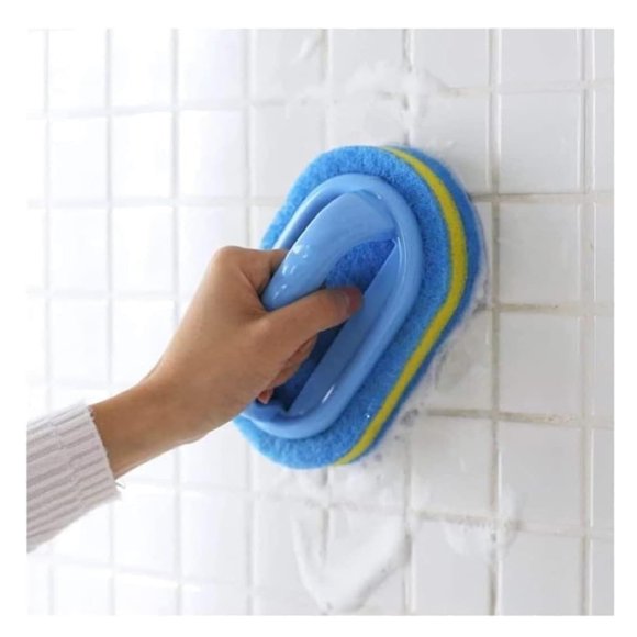 Cepillo de limpieza Koksi 16 cm con mango ergonómico y esponja azul