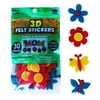 Flower & Butterfly 3D Felt Stickers, 30 Piece