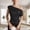 K-Black, variant on 2025 Women Vintage Lace Patchwork Womens Shirt Bow V Neck Three Womens Tee Shirts Quarter Blouses Top T Womens Running Clothes