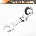 thumbnail image 3 of Flex-Head Ratcheting Combination Wrench 16mm Metric 72-Teeth CR-V Steel Polished Chromium Plating Open End Ratchet Spanner Gear for Fasteners Nut Bolt, 3 of 7