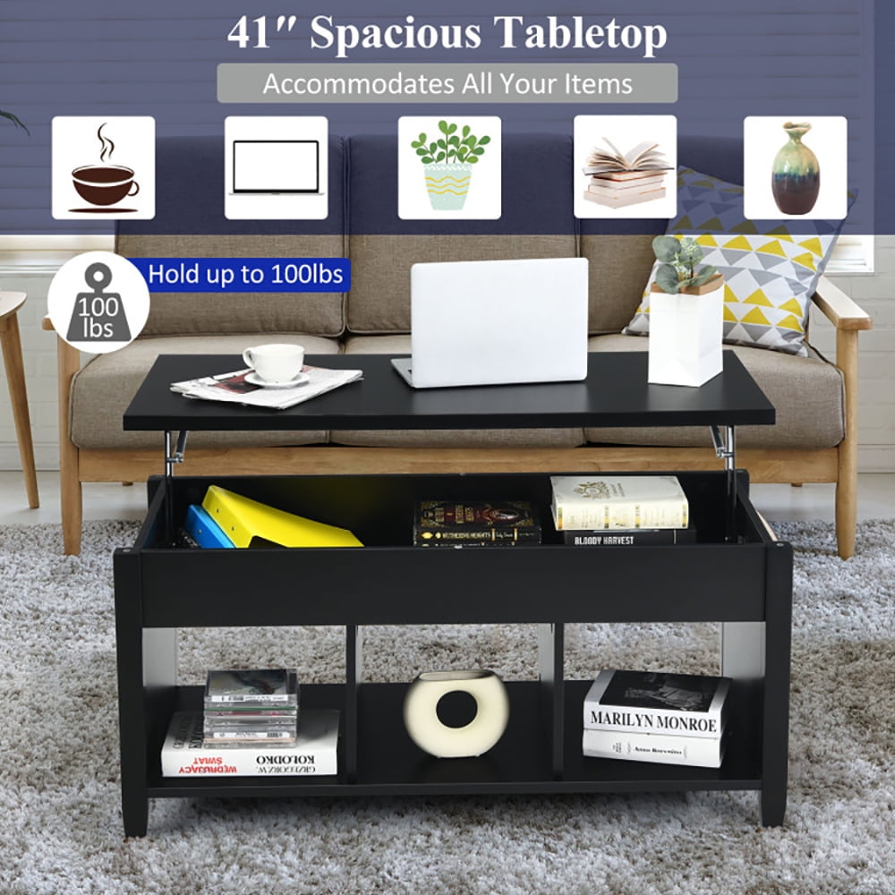 Finihen Coffee Table, Lift Top Coffee Table with Storage Lower Shelf, for Living Room, Reception Room, Office, Brown Finihen Coffee Table, Lift Top Coffee Table with Storage Lower Shelf, for Living Room, Reception Room, Office, Brown