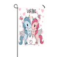 thumbnail image 1 of ABPHQTO Dos lindos unicornios en un hogar de corazones al aire libre jardín bandera casa Banner 30x45 cm, 1 of 1