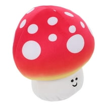 SOPOTUTU Soft Red Mushroom Plush Throw Pillow for Couch, Comfortable Decorative Cushion for Living Room and Bedroom