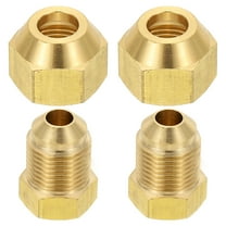 Uxcell 2Pcs 1/4" Flare Female x 3/8" Flare Male Brass Flare Tube Fitting with Flare Nut