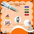 thumbnail image 3 of 20PCS Halloween Colorful Multicolor Pen in One Cartoon Cute Fun 4-in-1 Cute Pens Bulk Kawaii Pumpkin Ghost Bat Shape Cool Ballpoint Pens for Students Fun Gifts, 3 of 8