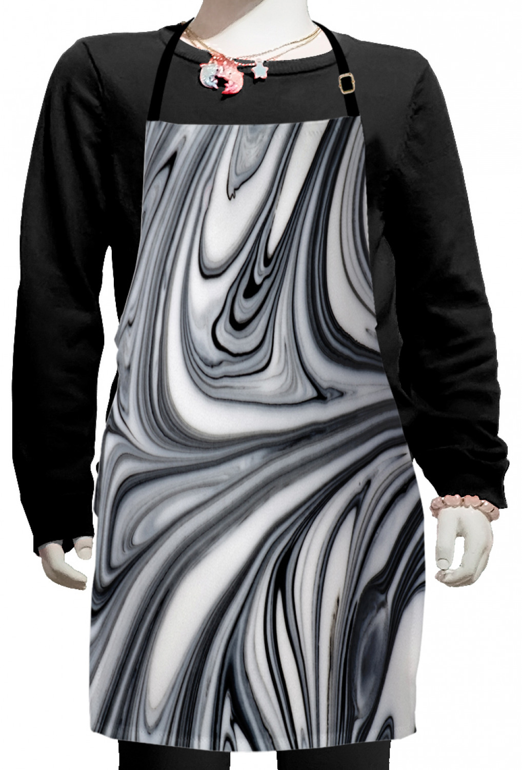 Abstract Kids Apron, Mix of White and Black Hallucinatory and Surreal ...
