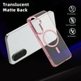 thumbnail image 2 of ELEHOLD Clear Magnetic Phone Case for Samsung Galaxy S25 Edge, Compatible with Wireless Charging Slim Translucent Matte Back Shockproof Anti-Fingerprint Cover for Samsung Galaxy S25 Edge,Pink, 2 of 7