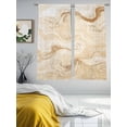 thumbnail image 4 of Beige Marble Semi Sheer Curtains 72 Inch Length 2 Panels Set, Chic Neutral Minimalist Fluid Aesthetic Sheer Kitchen Curtain Privacy Voile Window Curtain for Living Room Bedroom Rod Pocket Drapes, 4 of 7