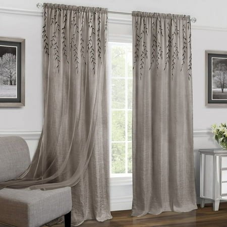 Light Filtering Rod Pocket Panel Window Curtain - 84 Inch Length 42 Inch Width - White - Machine Washable Soft Polyester Drapes For Bedroom Living & Dining Room By Achim Home Decor