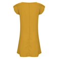 thumbnail image 4 of Women's Fresh Sweet Solid Color Dress Casual Skirt Misses Dresses High Neck Midi Dress Womens Work Dress Long Summer Dress French Swing Dress Womens Casual Dresses Short Split Maxi Dress Business, 4 of 4
