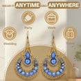 thumbnail image 7 of DESIGNICE 2 Pairs Statement Earrings for Women,Metal Plated Hollowed-Out Ethnic Style Drop Earrings,Dangle Earrings for Women for Women Fashion Jewelry Gift,Style2, 7 of 7