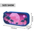 thumbnail image 4 of TEQUAN Large Capacity Pencil Case, Retro Vaporwave Palm Trees Pattern Pencil Pouch 2 Compartments Pencil Bag (Blue), 4 of 7