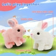 thumbnail image 4 of Easter Bunny Plush Toys, 7'' Hopping Rabbit Interactive Electronic Pet Plush Bunny Toy with Sounds and Movements Animated Walking Wiggle Ears Twitch Nose Gift, Stuffed Animals Toys for Birthday, 4 of 8