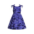 thumbnail image 3 of Huowey Toddler Baby Halloween Dresses Bat Skull Graphic Bow Dress-Up Party A-Line Dress Crew Neck Sleeveless Casual Trick Or Treat Eye-Catching Festival Clothes,Blue,3-4 Years, 3 of 4
