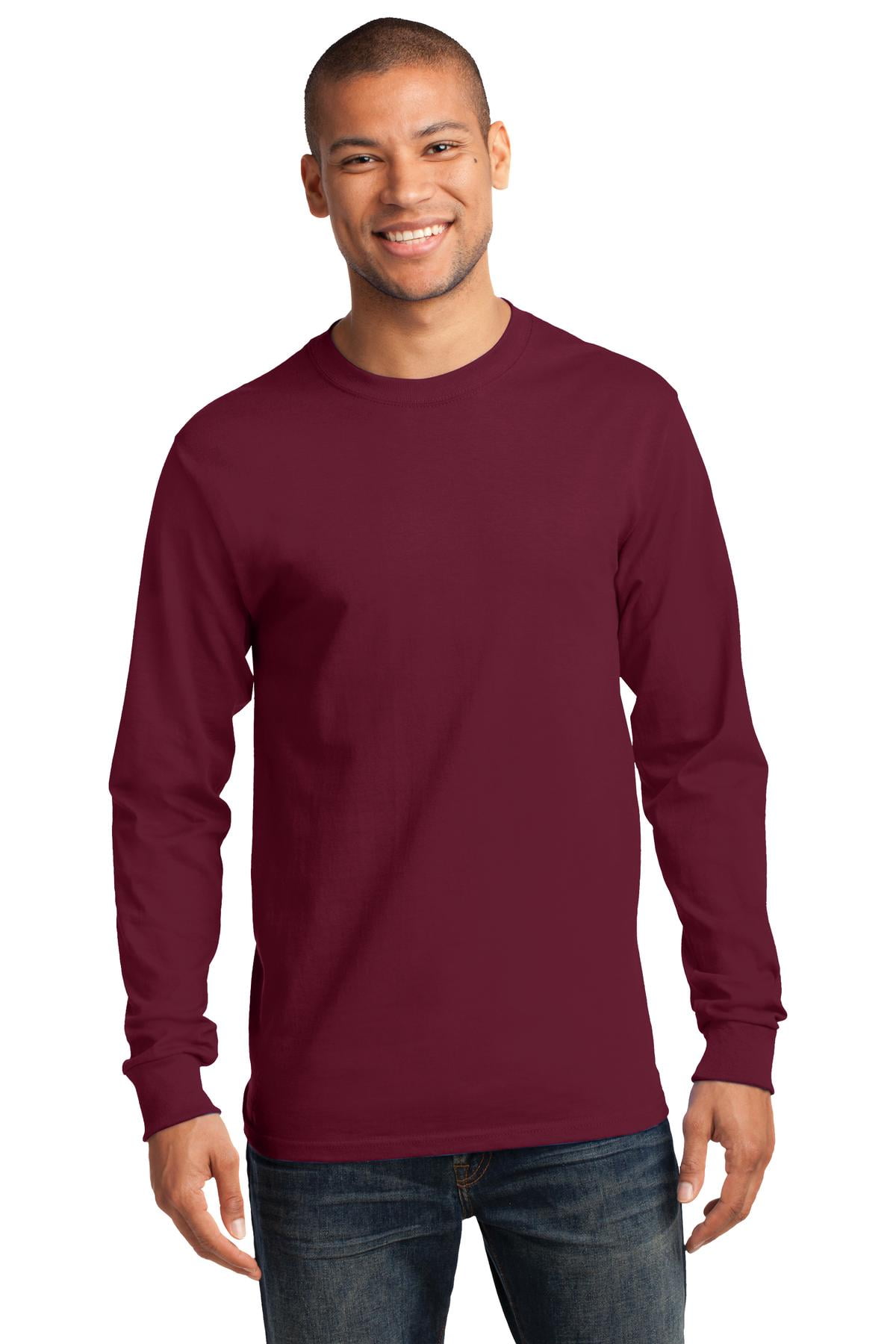 Port & Company Long Sleeve Essential T-Shirt Cardinal 