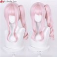 thumbnail image 2 of Anime Project Sekai Colorful Stage! feat. Akiyama Mizuki Cosplay Wig mzk 45cm Light Pink Curly Heat Resistant Hair Amia Wigs heqiyong LED, 2 of 2