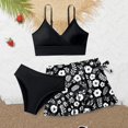 thumbnail image 5 of Lullu Girls Swimsuit Adjustable Straps Bikini Set Coverup Skirt Bathing Suit, 3-Piece, Size 9-10, 5 of 6