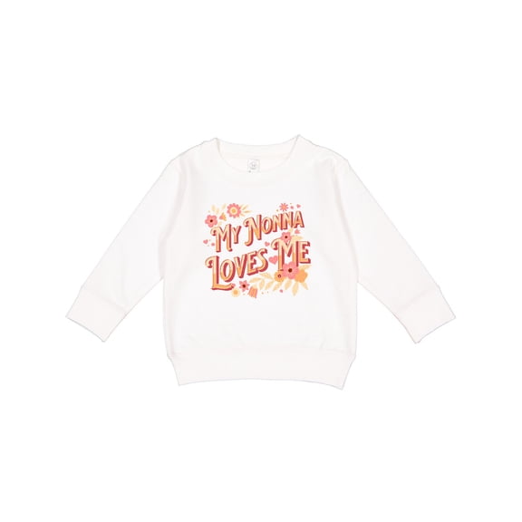 Inktastic Nonna Loves Me Granddaughter Flowers Toddler Sweatshirt