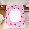 thumbnail image 5 of Strawberry Bed Sheets Tropical Fruit Sheet Set 4 Pcs Kawaii Strawberry Sheets Set + Deep Pocket Fitted Sheet + Strawberry Flat Sheet + Cute Cartoon Fruit Decor 2 Pillowcases Full Pink, 5 of 6