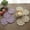 4beige+4Pale purple, variant on 4 inch round multi-piece hand-woven coaster, vintage crochet lace heat-resistant table mat, suitable for a variety of occasions
