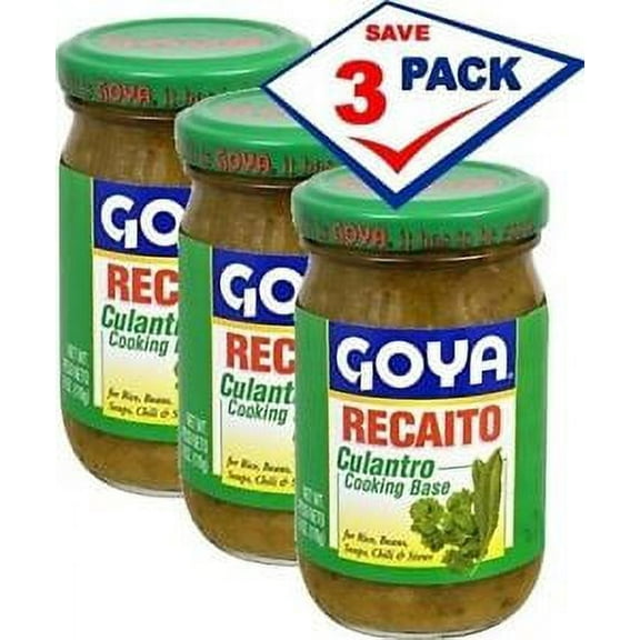3 Pack Goya RECAITO Culantro Cilantro Cooking Base 6 Oz