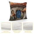thumbnail image 4 of YINGXI  Fantasy Mushroom Cottage Throw Pillow Cover Colorful Meadow Landscape Plant Forest House Pillow Case Decorative Square Cushion for Home Couch Bed 18x18in, 4 of 5