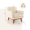 thumbnail image 3 of Costway Fauteuil Moderne en Tissu de Lin avec Coussin Amovible Beige, 3 of 10
