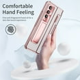 thumbnail image 7 of SaniMore for Samsung Galaxy Z Fold 4 Folding Magnetic HD Transparent Case with Tempered Glass Film, Rugged PC Cover with Wireless Charging & Kickstand Full Body Protective Shell, Rosegold, 7 of 7