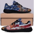 thumbnail image 3 of Farm Tractor American flag Shoes Sneakers Black Size 7.5, 3 of 7