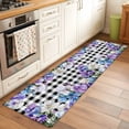 thumbnail image 3 of Spring Flowers Area Rugs Collection 2'x6', Watercolor Blossom Floral Black Plaid Non Slip Indoor Rectangle Throw Runner Rug Floor Mat Carpet for Living Room Dining Table Bedroom Nursery, 3 of 9