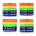 thumbnail image 3 of 5 Pcs/ Ensemble Bracelets en Silicone Sportifs pour Femmes Hommes Type Médical 1/2 Bande Diabétique, 3 of 5