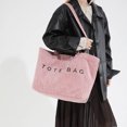thumbnail image 5 of NexTorq Tote Bag for Women Letter Print Tote Bag Corduroy Handbag for Work Travel Hobo Bags Adjustable Strap, Green, 5 of 6