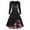 Pink, variant on Womens Summer Dresses Vintage Casual Plaid Print Gothic Contrast Splicing Double Swing Maxi Dress Black L
