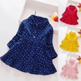 thumbnail image 1 of 1-7T Kids Girl's Long Sleeve Peter Pan Collar Polka Dot Dress Christmas Party Casual Dresses, 1 of 4