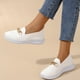 thumbnail image 6 of 2025 Ladies Solid Color Breathable Sneaker Wedges Shoes for Women Mesh Chain Shallow Flat Women's Breathable Mesh Casual Sneaker Casual Sports Shoes, 6 of 6