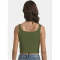 thumbnail image 4 of Women’s Sexy Square Neck Double Lined Seamless Sleeveless Cropped Tank Yoga Crop Basic Tops, 4 of 6