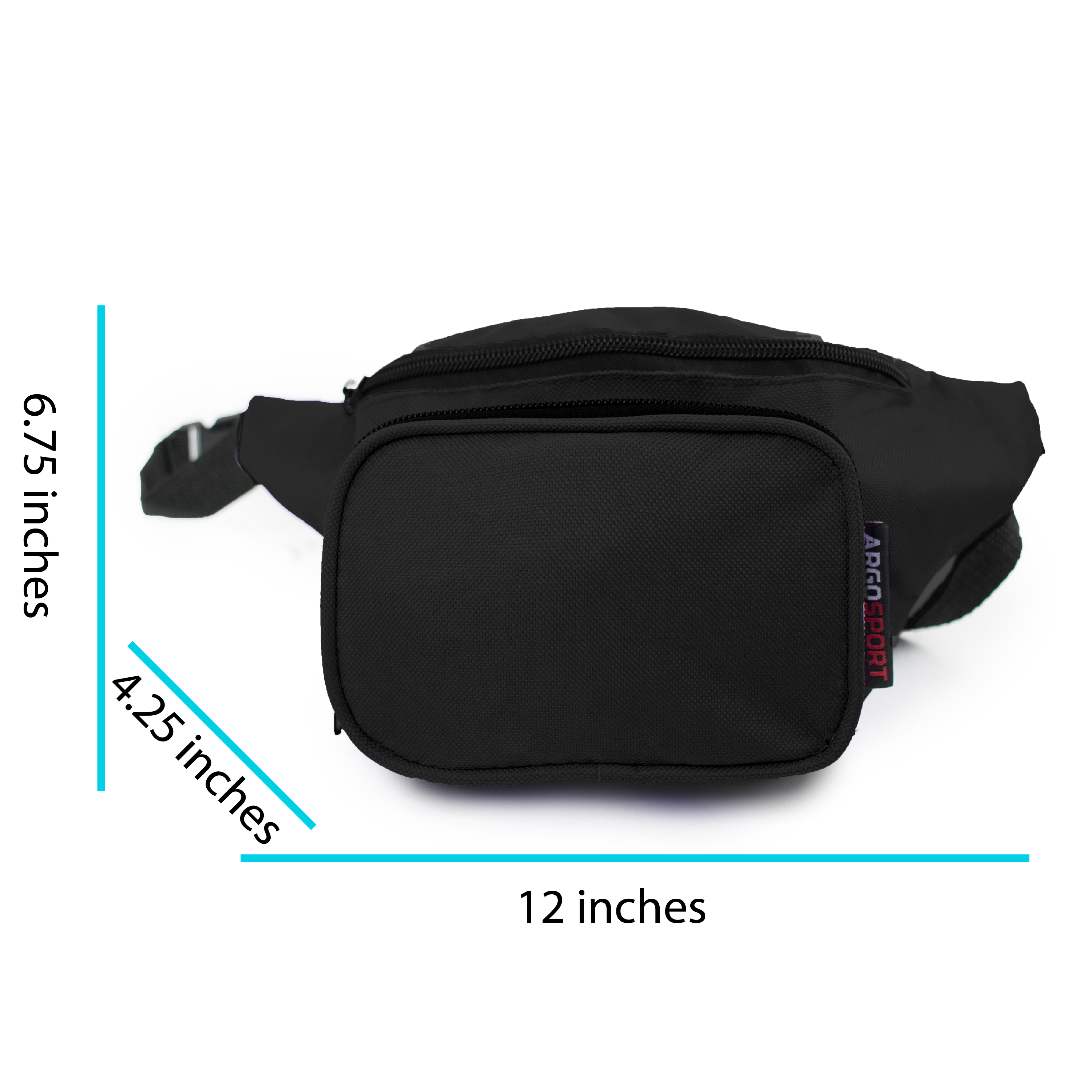 Fanny Pack Multi-pocket Black Waist Bag - Walmart.com