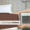 thumbnail image 3 of CGK Linens Extra Deep Pocket Single Fitted Sheet Only - King Size Wrinkle-Resistant & Comfy Bottom Sheet, Fits 18"-24" Mattresses, Brown, 3 of 7