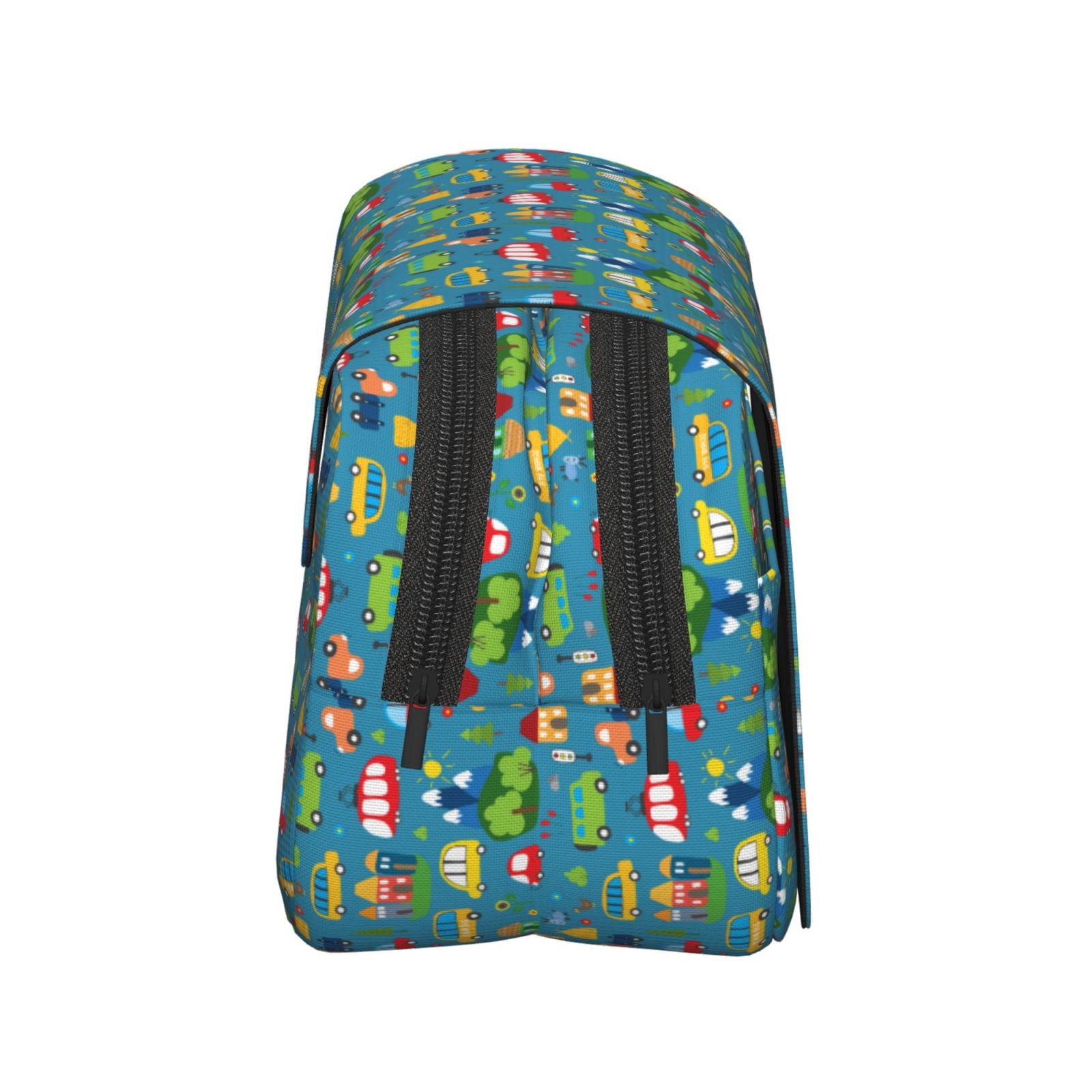 Rateoe Cars Transportation Pattern Double Clamshell Pen Case, Storage Organizer with Two Zipper Compartments– Holds Up to 50 Pencils & Pens