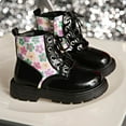 thumbnail image 3 of LYHao Fashion Autumn Children Girls Sports Shoes Flat Thick Bottom Non Slip Easy To Wear PU Upper Comfortable Boots ,Girls Boots Sizes 10 Black(3.5-4 Years), 3 of 6