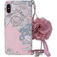 thumbnail image 2 of Funda tipo cartera para iPhone 8 Plus/iPhone 7 Plus para mujer, lujosa funda tipo cartera de piel con tapa y cadena para correa, ideal para chicas., 2 of 5