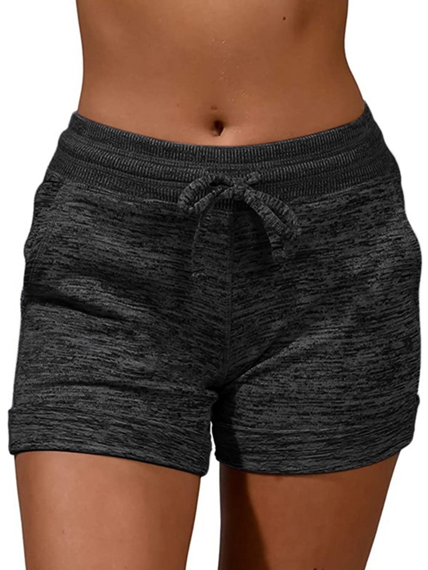 Women Summer Beach Shorts Drawstring Waist Shorts with Pockets Casual ...