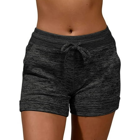 Lumento Womens Summer Beach Shorts Activewear Sport Lounge Drawstring Waist Short Pants with Pockets