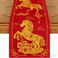 thumbnail image 5 of 2026 Chinese New Year Table Runner, Festive Dining Table Decor for Family Gatherings and Holiday Celebrations, Linen Fabric Kitchen Table Cover, Size: 13x47.2in, 5 of 6