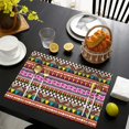 thumbnail image 4 of Rustic Nordic Style Boho Chic Flax Placemats Set of 4, 12x18 Inch Vintage Tribal Artistic Earthy Ethnic Patterns, Washable Style Table Mats for Dining Table, 4 of 6